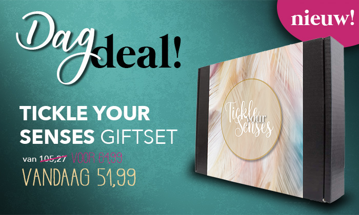 Pre Black Friday deal Nachtkastje.nl: Tickling Tuesday. 51% korting op Ticke Your Senses Giftset. 